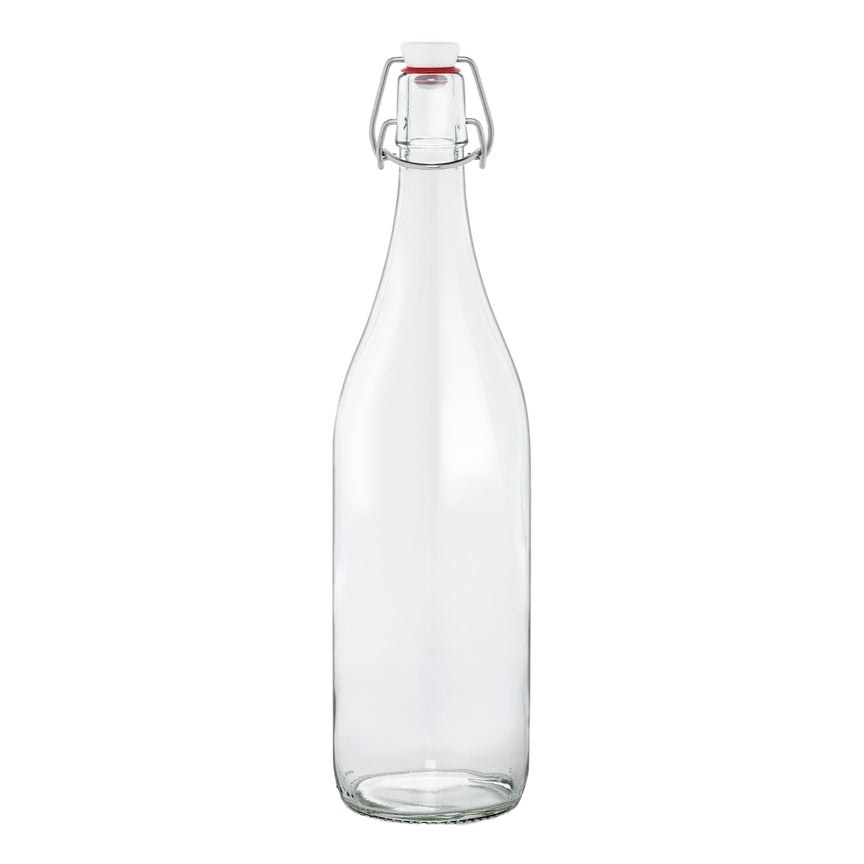1L French Glass Swing Top Bottle w/ Airtight Hinged Stopper