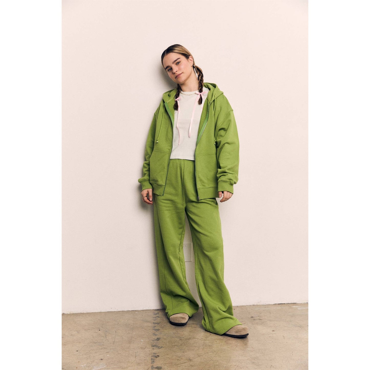 ORGANIC COTTON TERRY WIDE PANTS