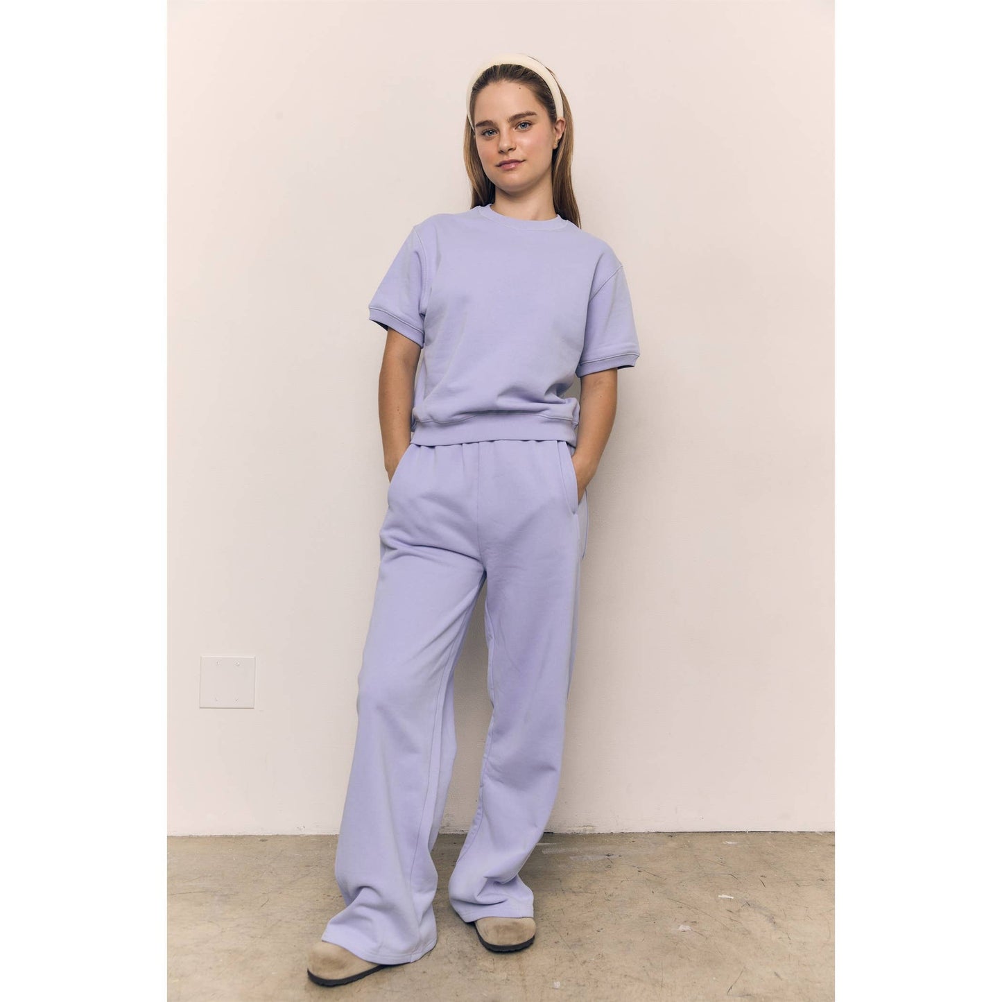 ORGANIC COTTON TERRY WIDE PANTS