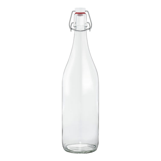 1L French Glass Swing Top Bottle w/ Airtight Hinged Stopper